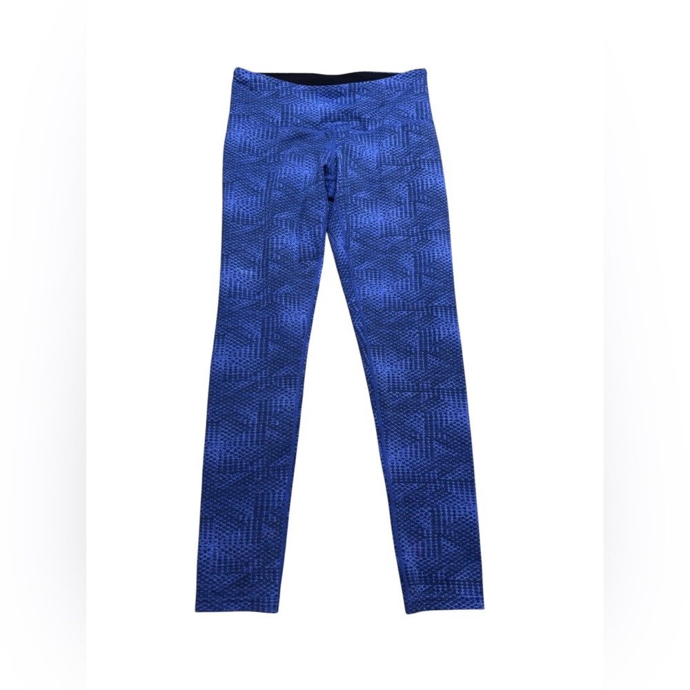 💙 Tuff Athletics Bright Blue Geometric Pattern Leggings Women’s Small 💙